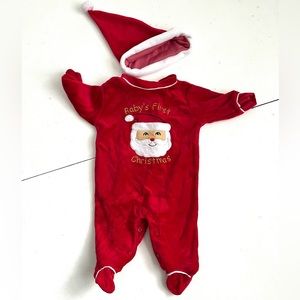 Baby’s First Christmas Onesie Santa Hat Set 6-9 months